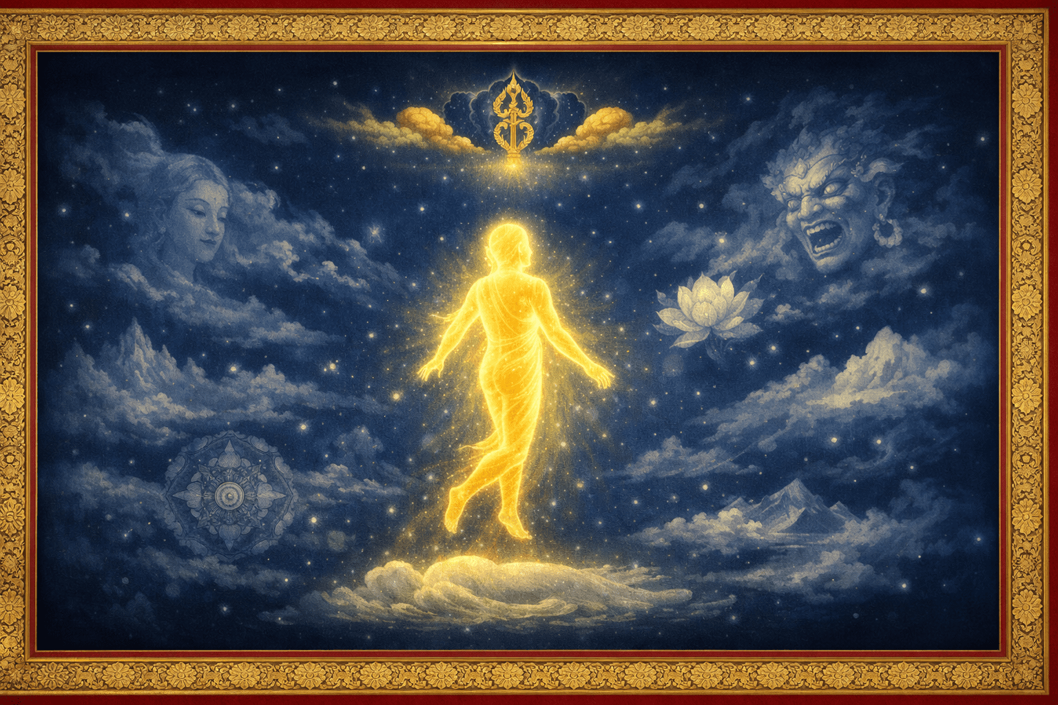 Six bardos Tibetan Buddhism Dharma Wheel — bardo of dying, dharmata, becoming, dream, samadhi, this life — Karma Kagyu Six Dharmas Naropa Quantum Awareness